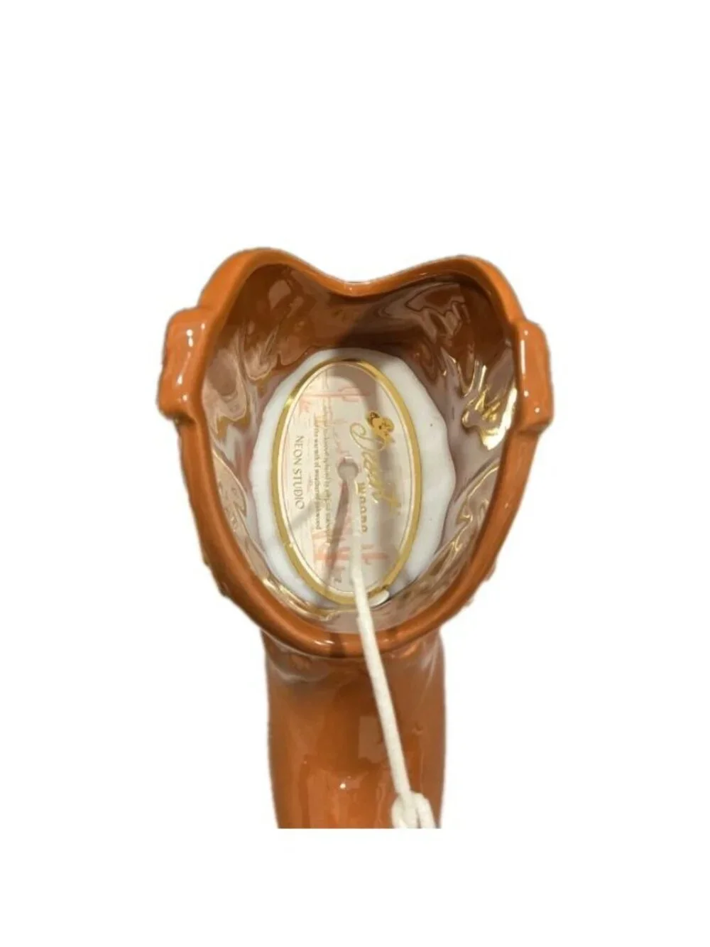 New Ceramic Desert Wood Cowboy Boot Brown Country Novelty Candle Room Decor